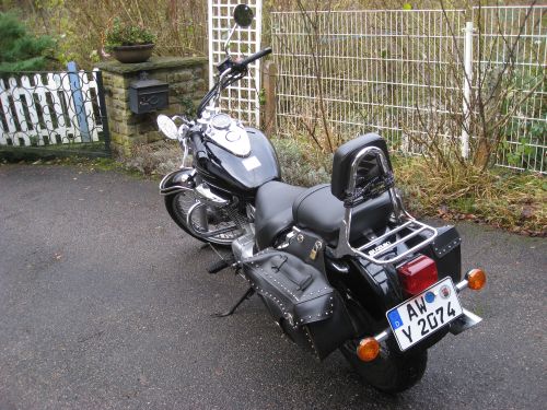 Picture 21: My motor-bike "SUZUKI Intruder 125" / viewed from behind (left-hand)