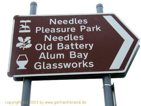 Foto 2: Isle of Wight, Alum Bay, Hinweisschild