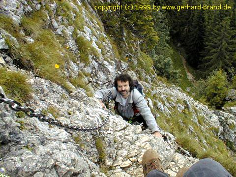 Picture 1: Ettaler Manndl, fixed rope route