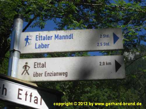 Foto 21: Ettaler Manndl, Wegweiser